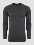 Men's charcoal thermal base layer long sleeve shirt - front view