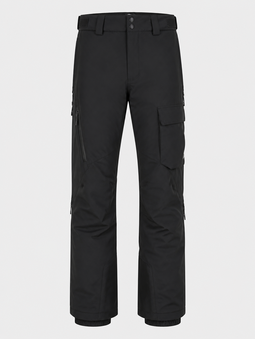 Men's black waterproof insulated ski pants - front view