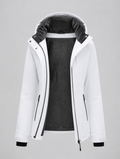 Women's fleece-lined ski jacket opened to show the fleece lining